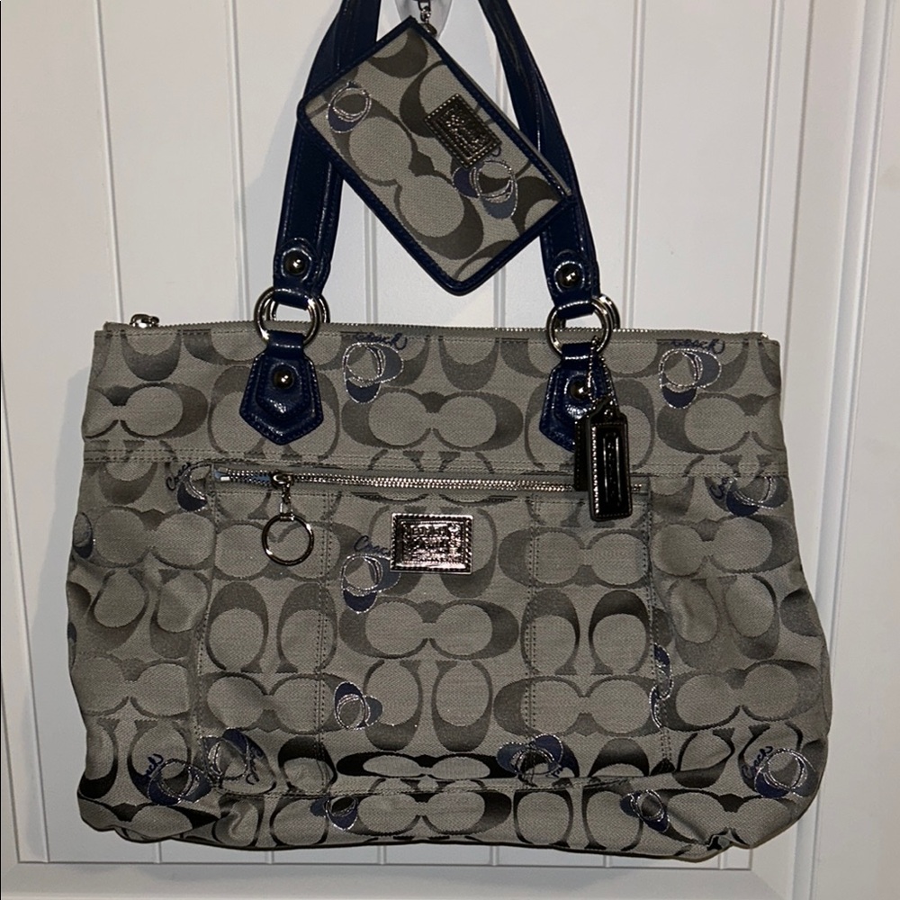 Coach Stylish Gray and Blue Women's Bag